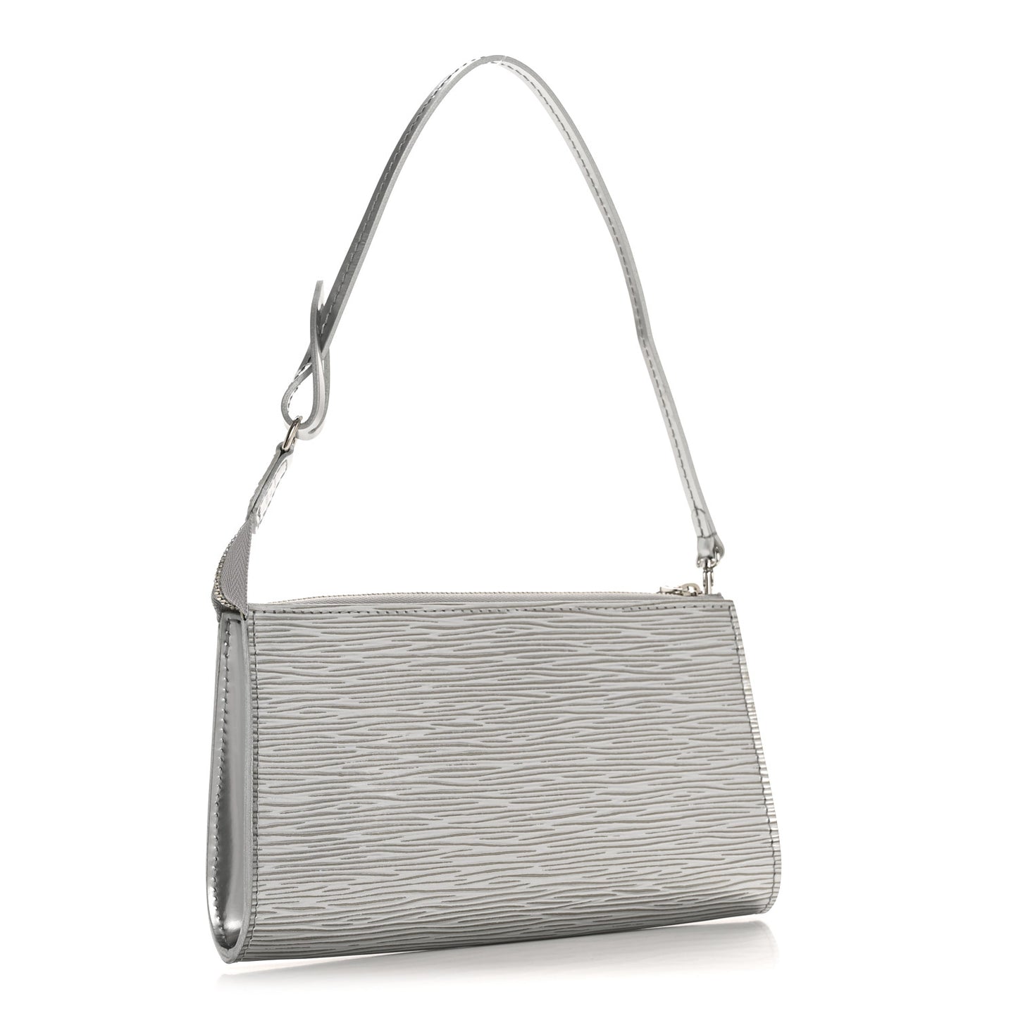 Epi Pochette Accessories Metallic Silver