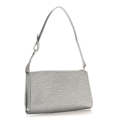 Louis Vuitton Epi Pochette Accessories Metallic Silver 3 of 10