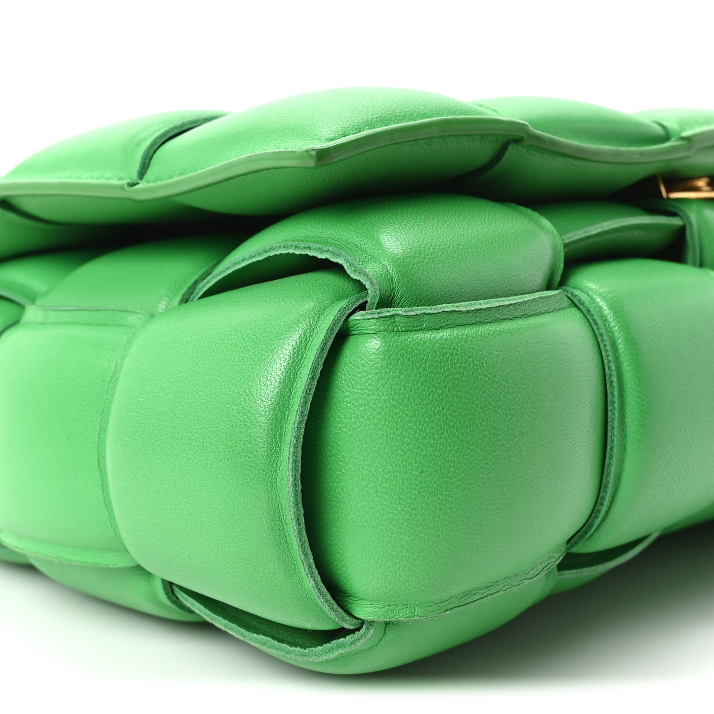 Nappa Maxi Intreccio Padded Cassette Crossbody Bag Parakeet