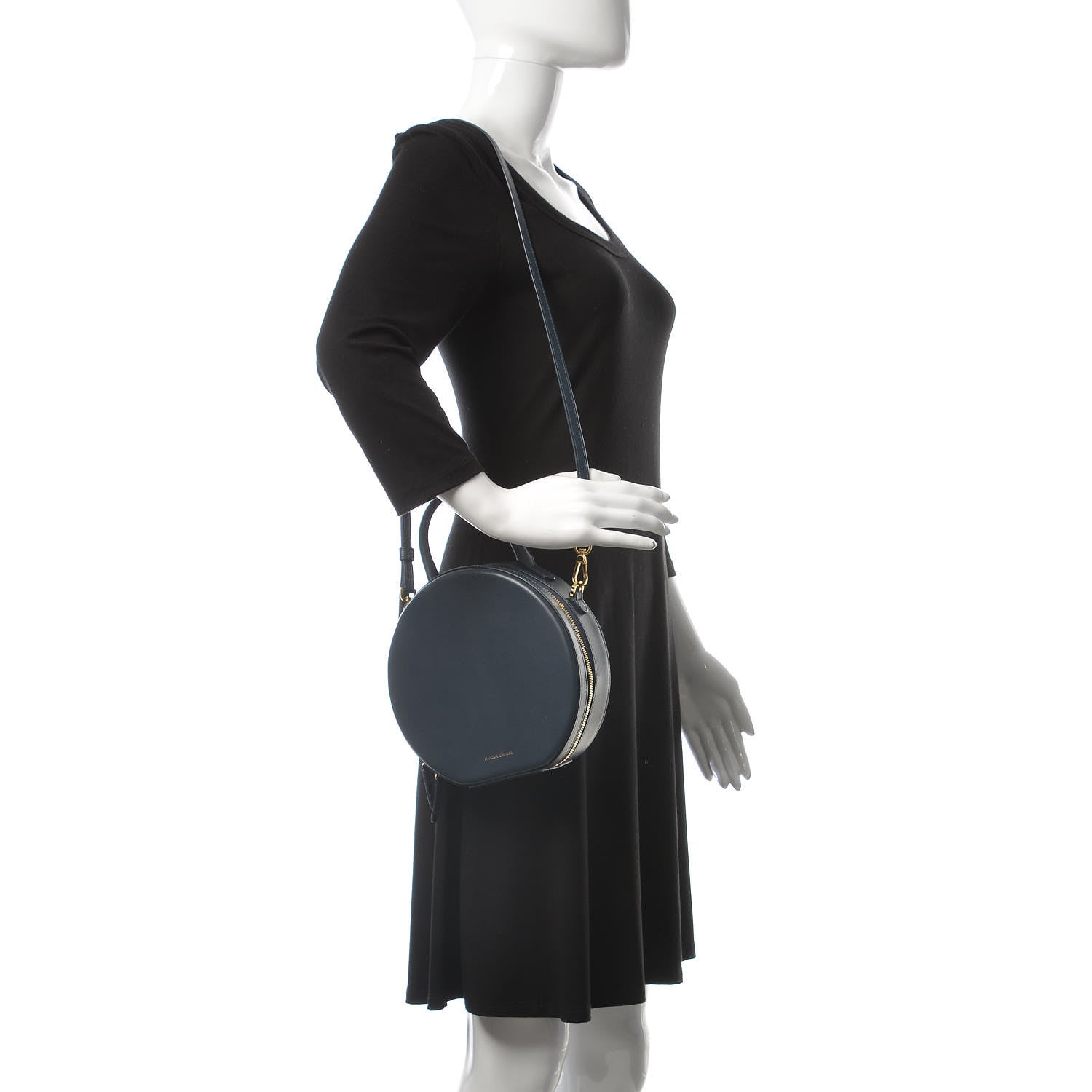 Mansur Gavriel Calfskin Circle Crossbody Bag Blu 2 of 7