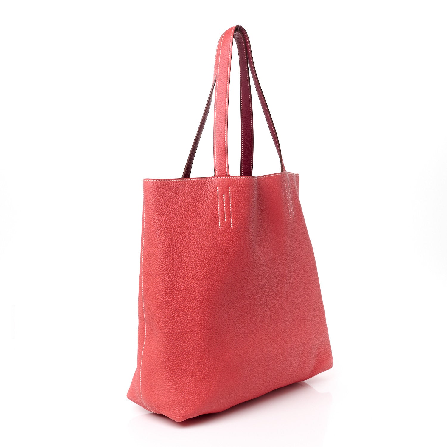 Hermes Taurillon Clemence Double Sens 36 Reversible Tote Rubis Bougainvillea 4 of 15