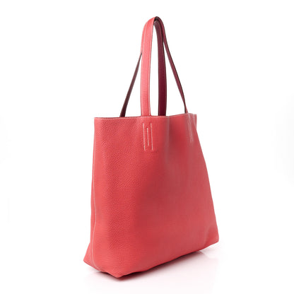 Hermes Taurillon Clemence Double Sens 36 Reversible Tote Rubis Bougainvillea 4 of 15