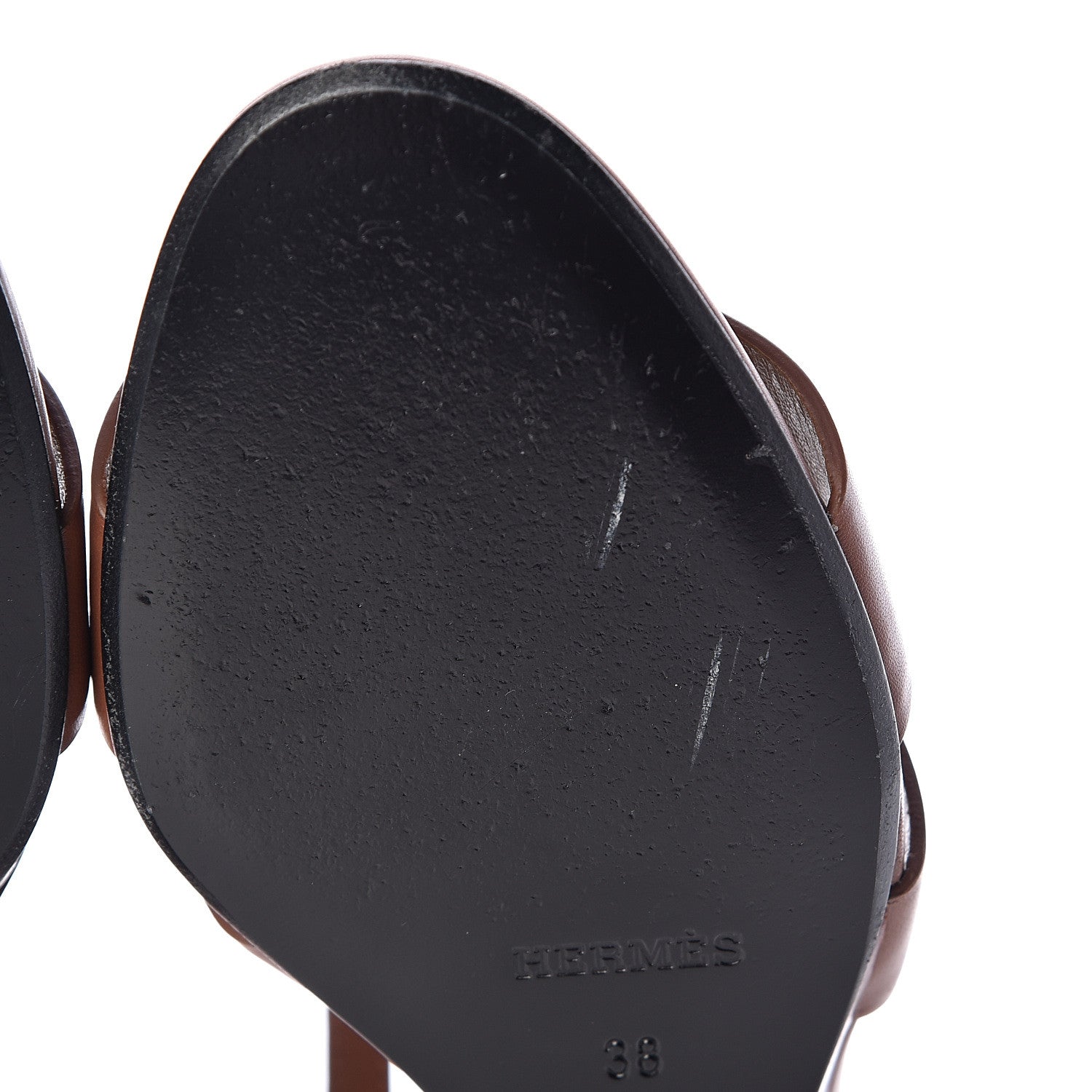 Hermes Calfskin Legend Wedge Sandals 38 Gold 8 of 9