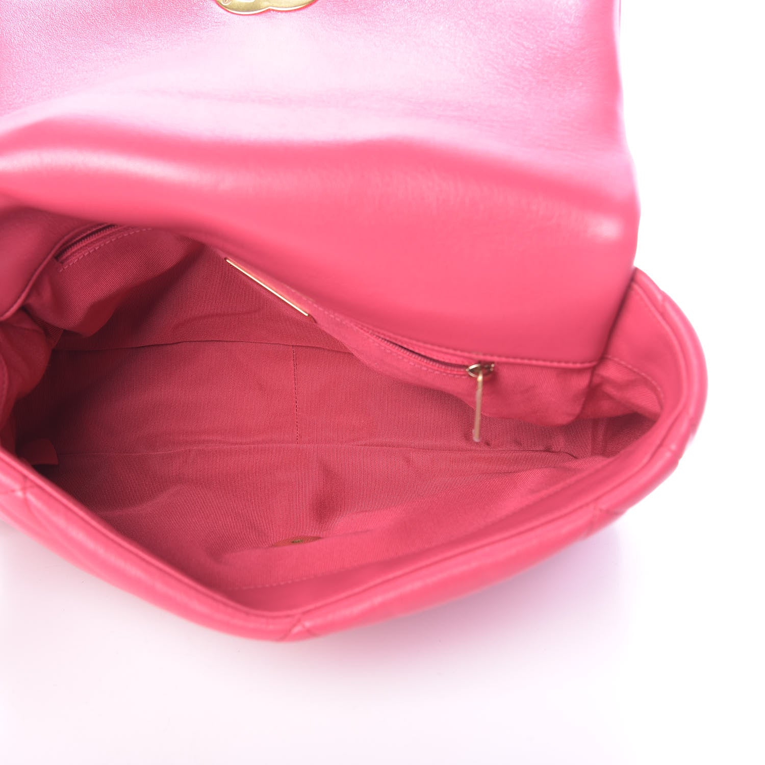 Chanel Lambskin Quilted Large 19 Flap Dark Pink 5 of 10
