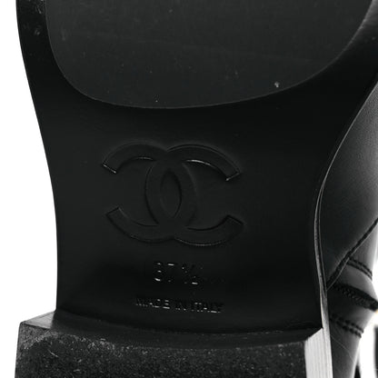 Chanel Calfskin Chain Short Boots 37.5 Black 8 of 13