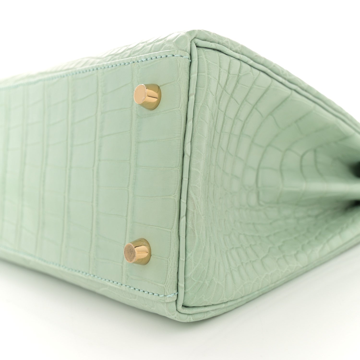 Hermes Matte Alligator Kelly Retourne 28 Vert D'eau 10 of 11