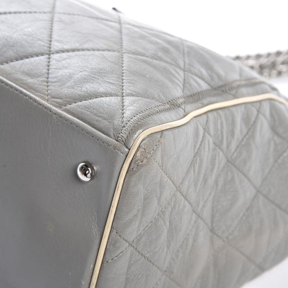 Chanel Glazed Lambskin Quilted Large North South Tote Grey 11 of 15