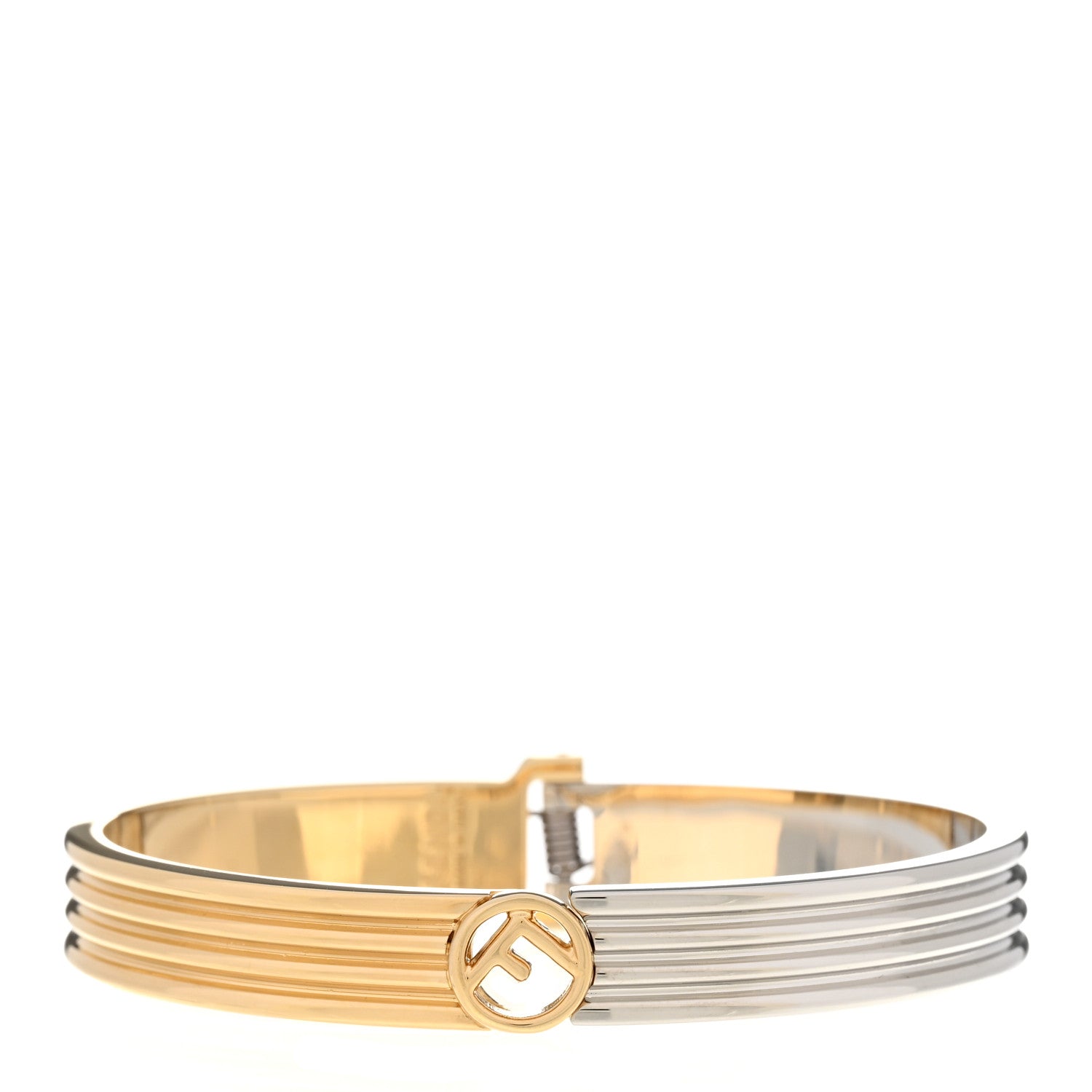 Fendi Metal F Bangle M Soft Gold Palladium 1 of 7