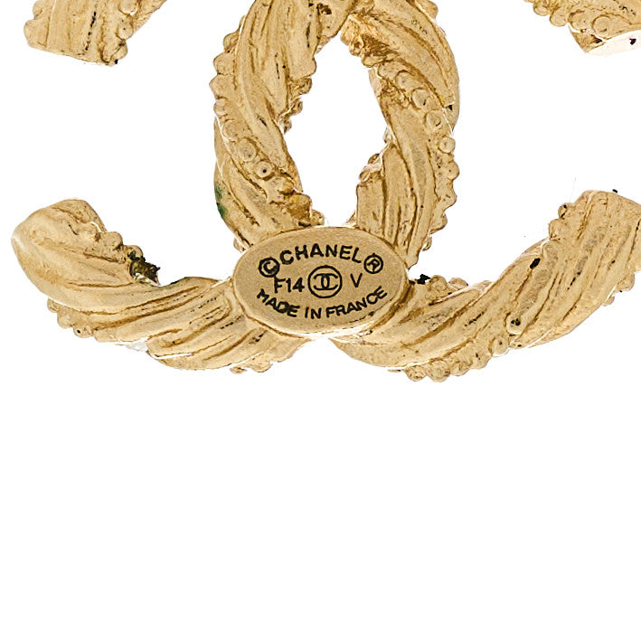Chanel Crystal Twisted CC Earrings Gold 4 of 5