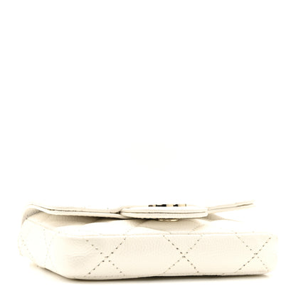 Chanel Caviar Quilted Mini Chain Belt Bag White 4 of 13