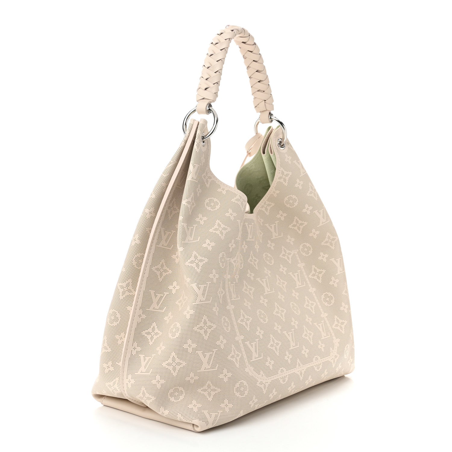 Louis Vuitton Reverse Mahina Carmel Hobo Quartz White 3 of 10