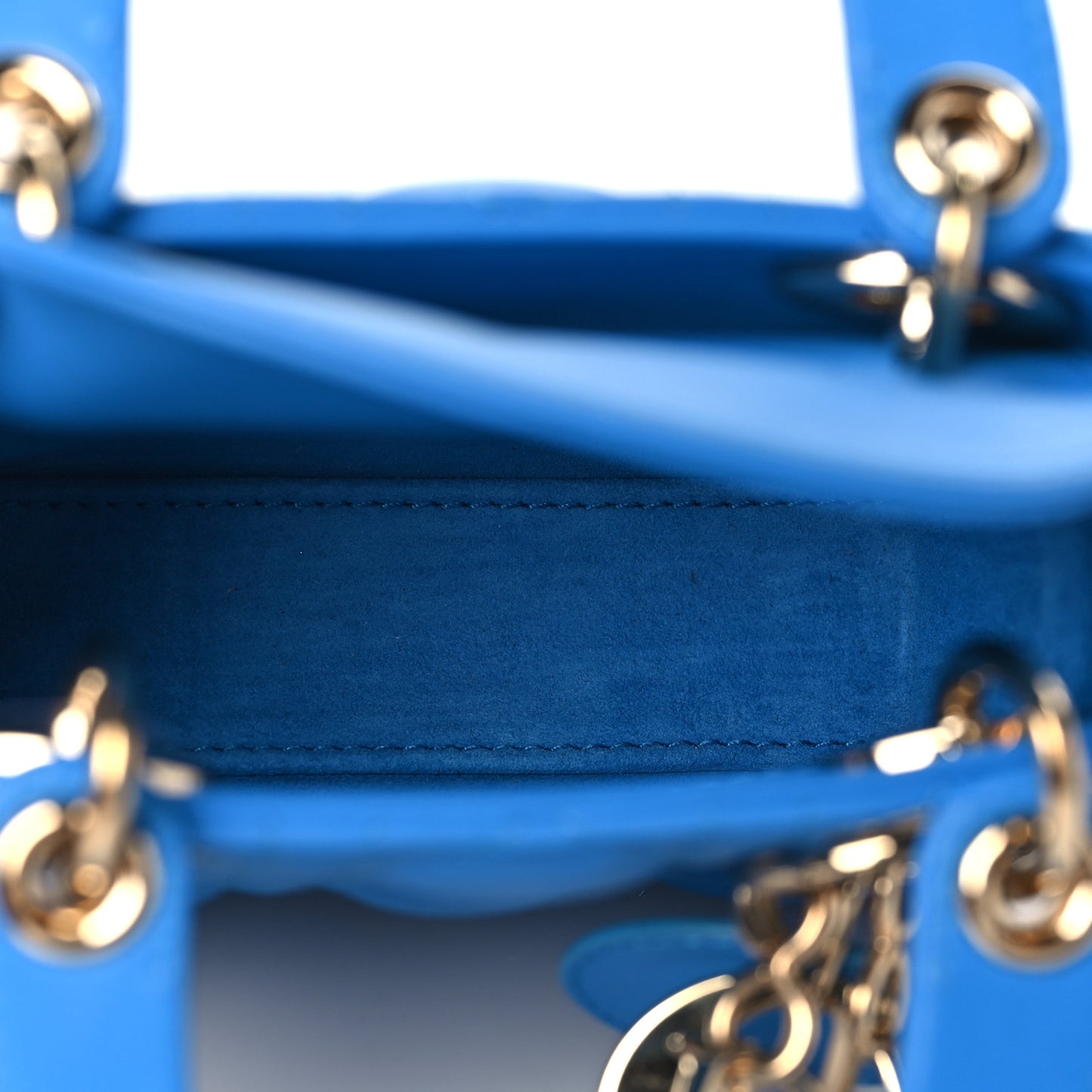 Lambskin Cannage Micro Lady Dior Blue