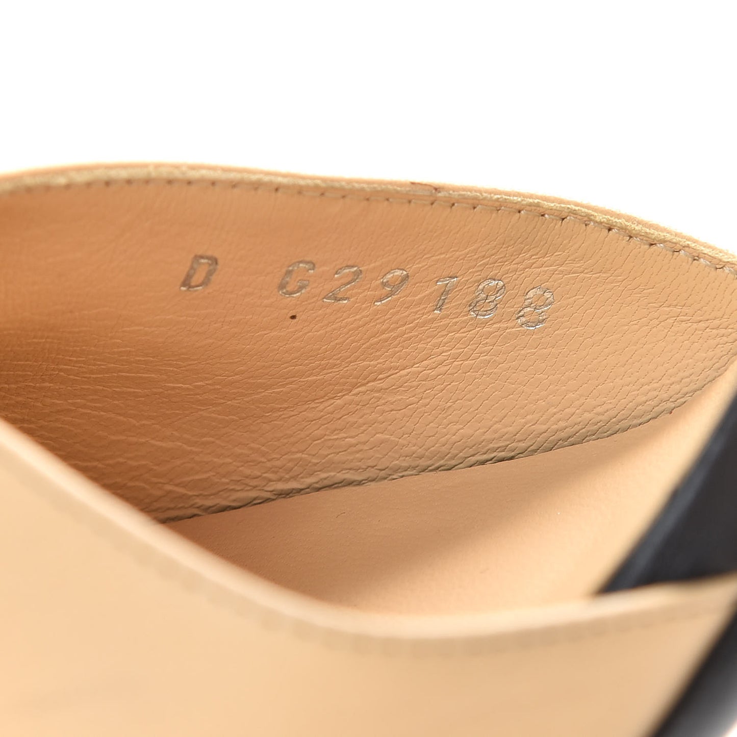 Lambskin Peep Toe Sandals 41.5 Beige Black