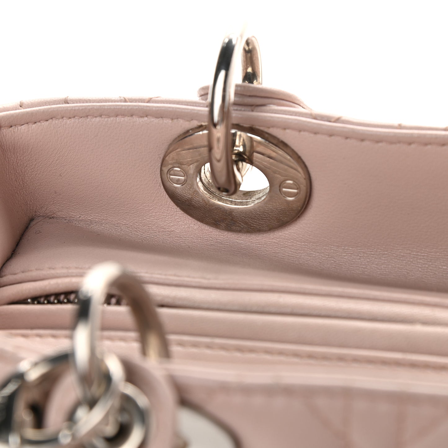 Lambskin Cannage Medium Lady Dior Light Pink