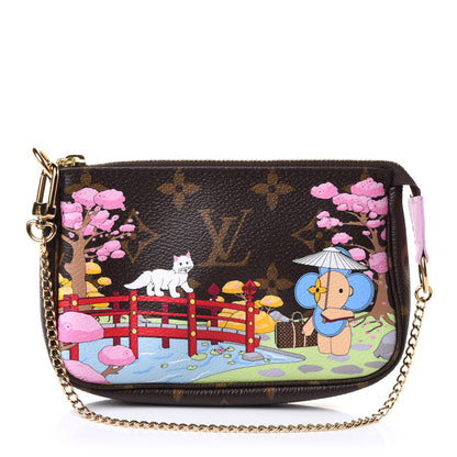 Louis Vuitton Monogram 2021 Christmas Animation Japanese Garden Mini Pochette Accessories Wisteria Pink 1 of 8
