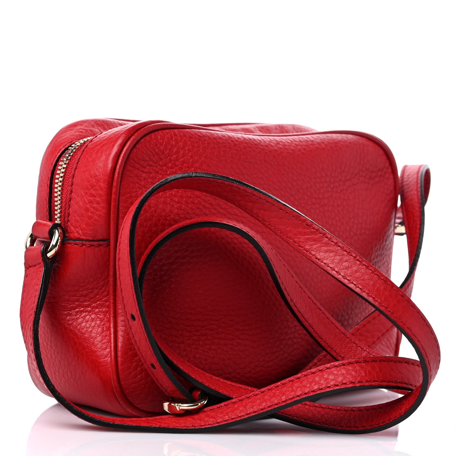 Gucci Pebbled Calfskin Small Soho Disco Bag Tabasco Red 3 of 12
