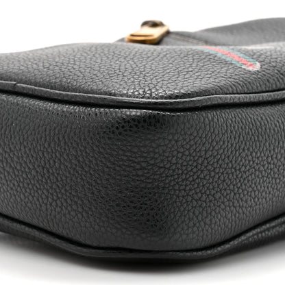 Gucci Grained Calfskin Mini Logo Messenger Bag Black 9 of 10