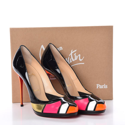 Christian Louboutin Patent Fluo Astrogirl 120 Pumps 38.5 Black Multicolor 9 of 9