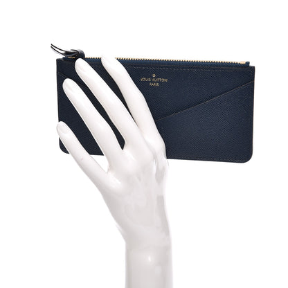 Louis Vuitton Calfskin Jeanne Wallet Zippered Insert Dark Blue 2 of 6