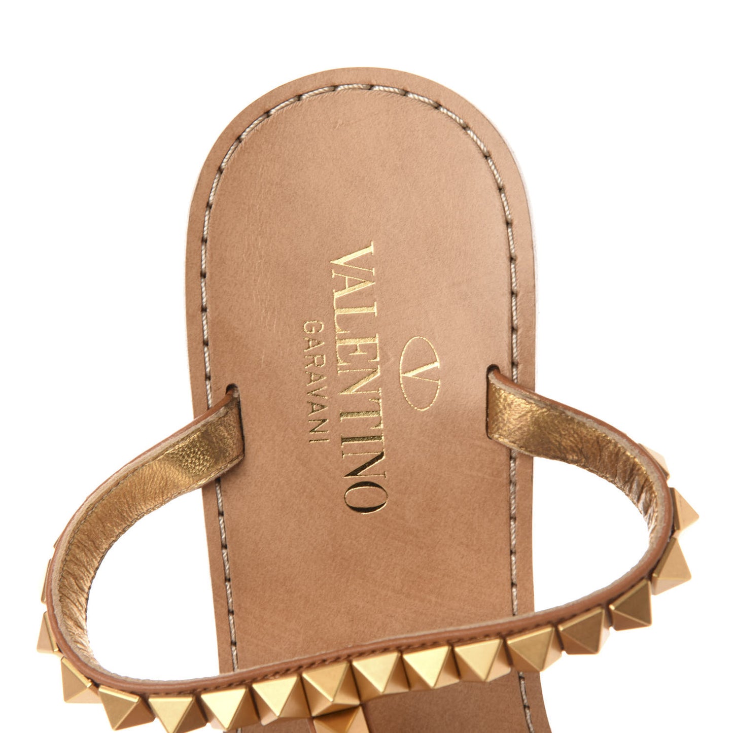 Calfskin Rockstud No Limit Sandals 35 Tan