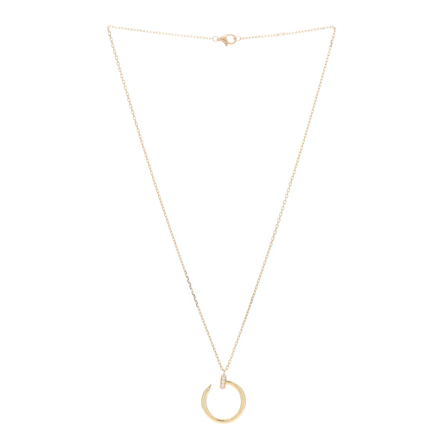 18K Yellow Gold Diamond Juste Un Clou Pendant Necklace