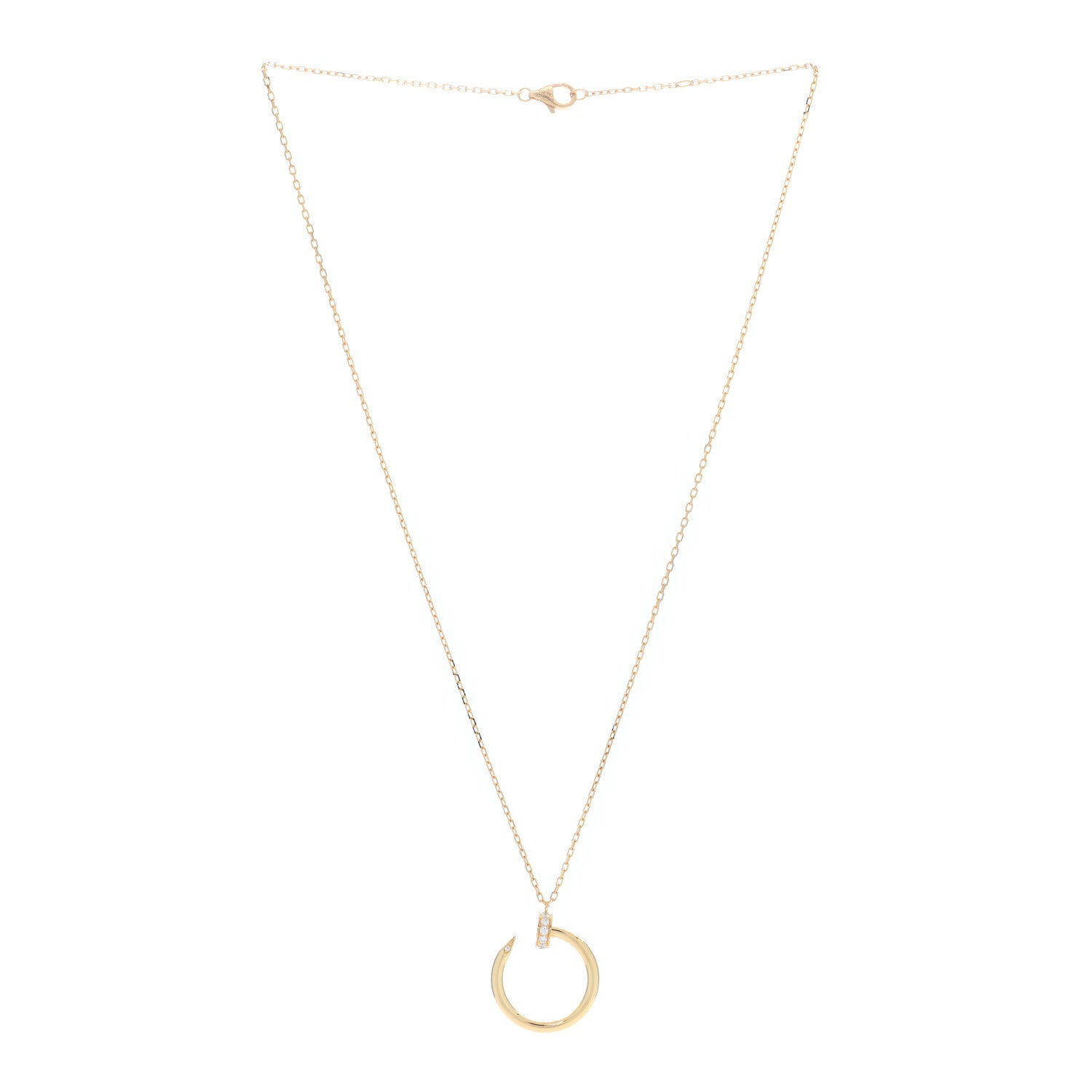 Cartier 18K Yellow Gold Diamond Juste Un Clou Pendant Necklace 2 of 5