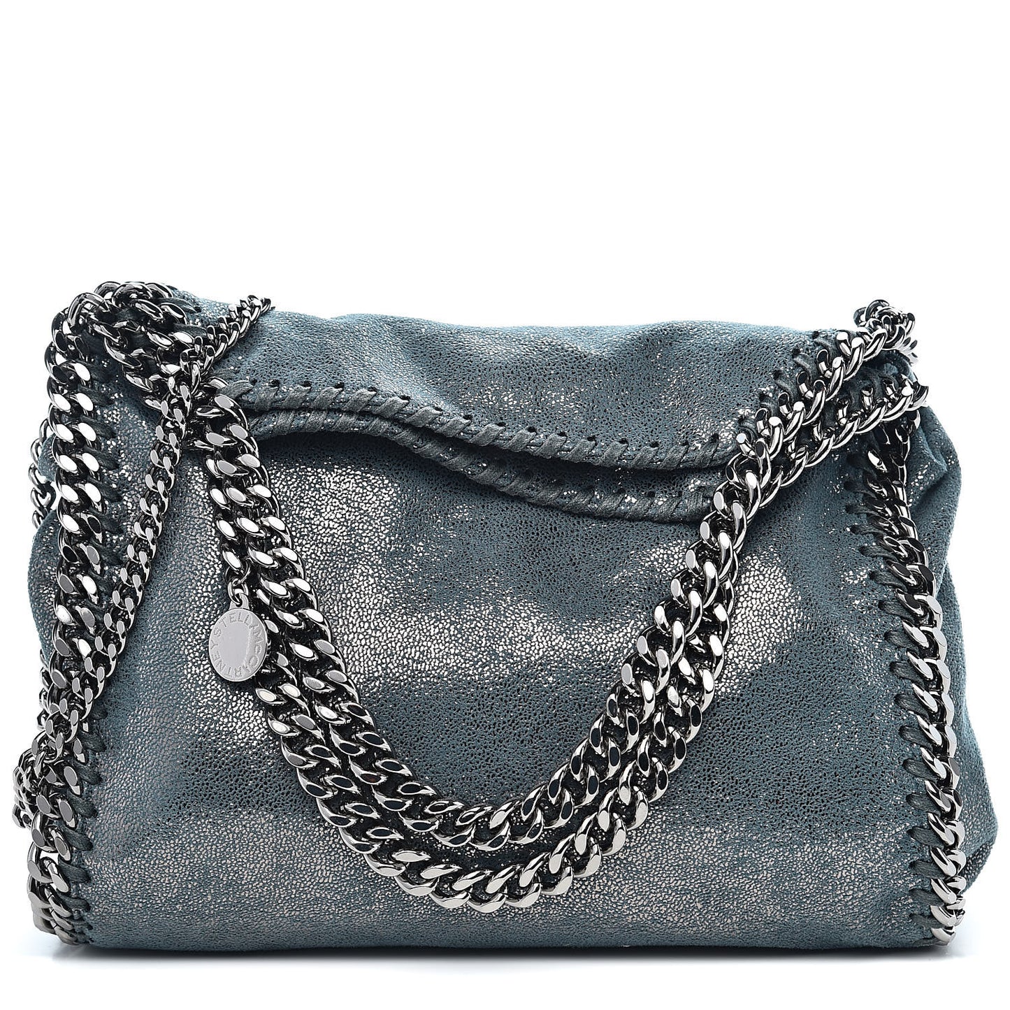 Shaggy Deer Mini Falabella Fold Over Tote Lagoon