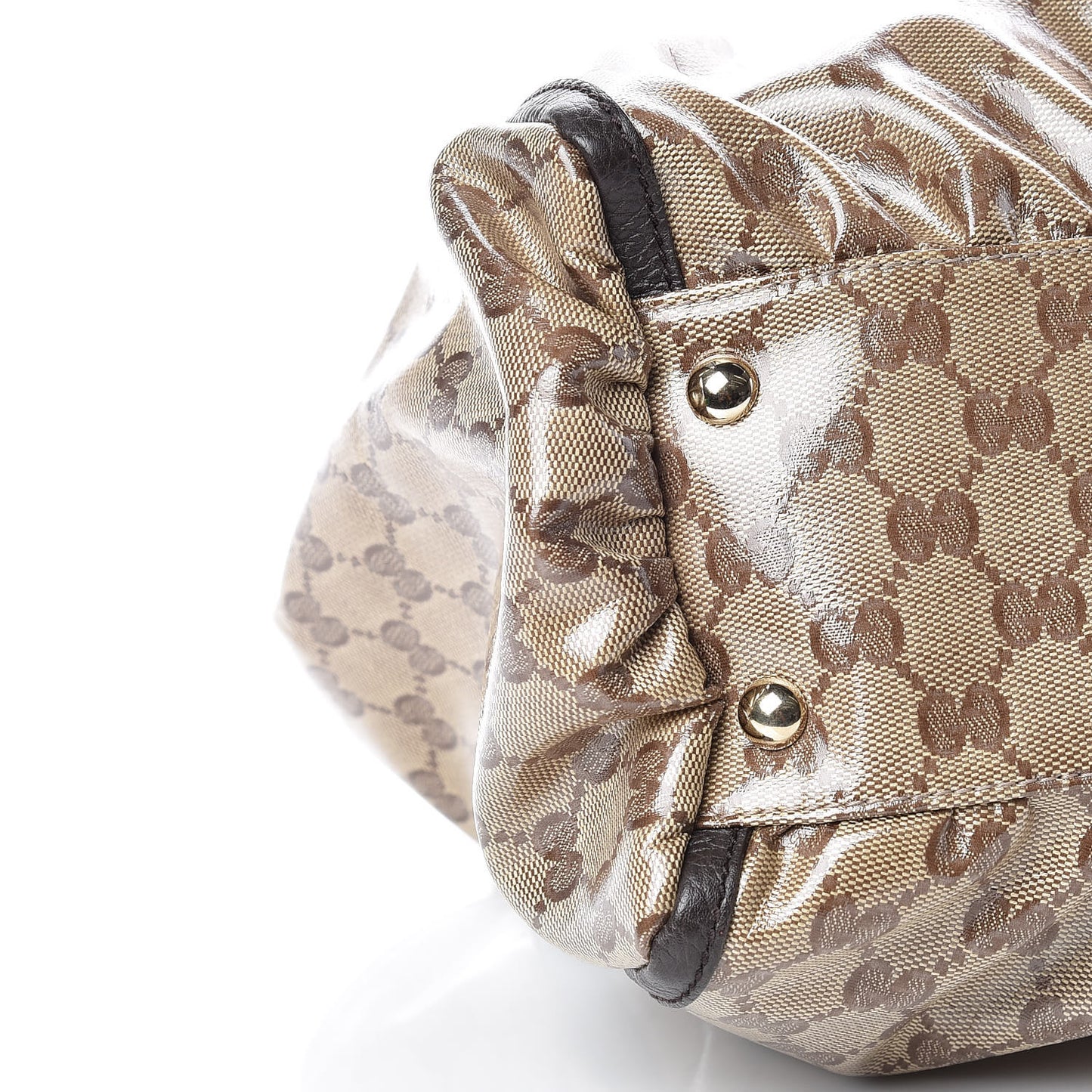 Crystal Monogram Large D Gold Hobo Dark Brown