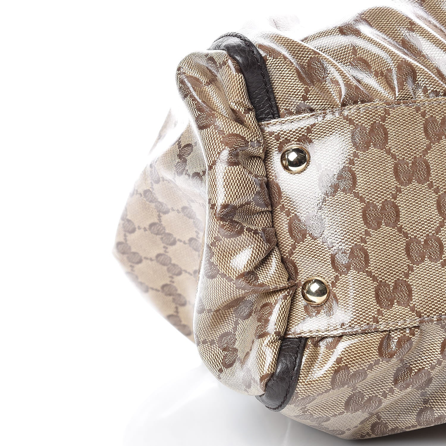 Gucci Crystal Monogram Large D Gold Hobo Dark Brown 8 of 9