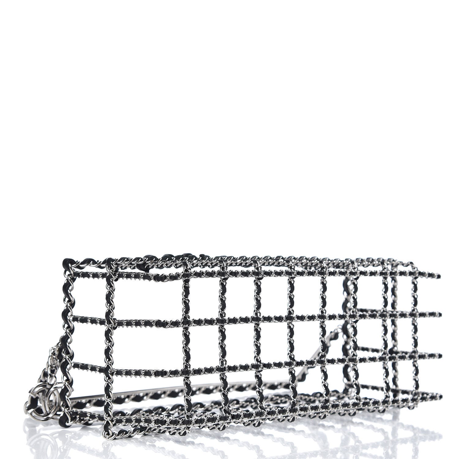 Chanel Brass Calfskin Grocery By Minaudiere Shopping Basket Silver 5 of 9