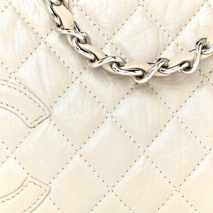 Chanel Aged Calfskin Quilted Cotton Club Pochette White 7 of 15
