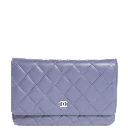 Chanel Lambskin Quilted Wallet On Chain WOC Lavender 1 of 8
