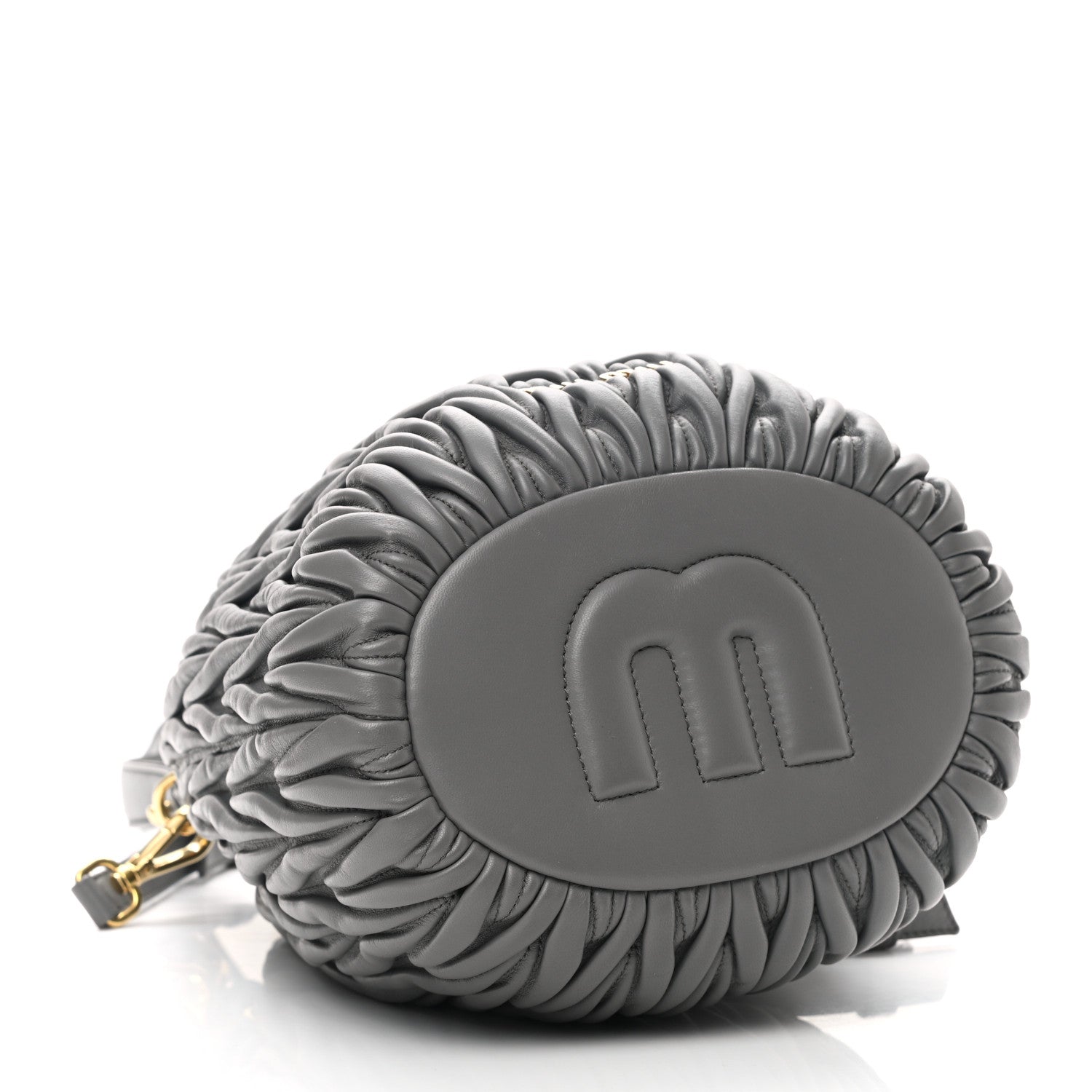 Miu Miu Nappa Matelasse Small Bucket Bag Marmo 3 of 5