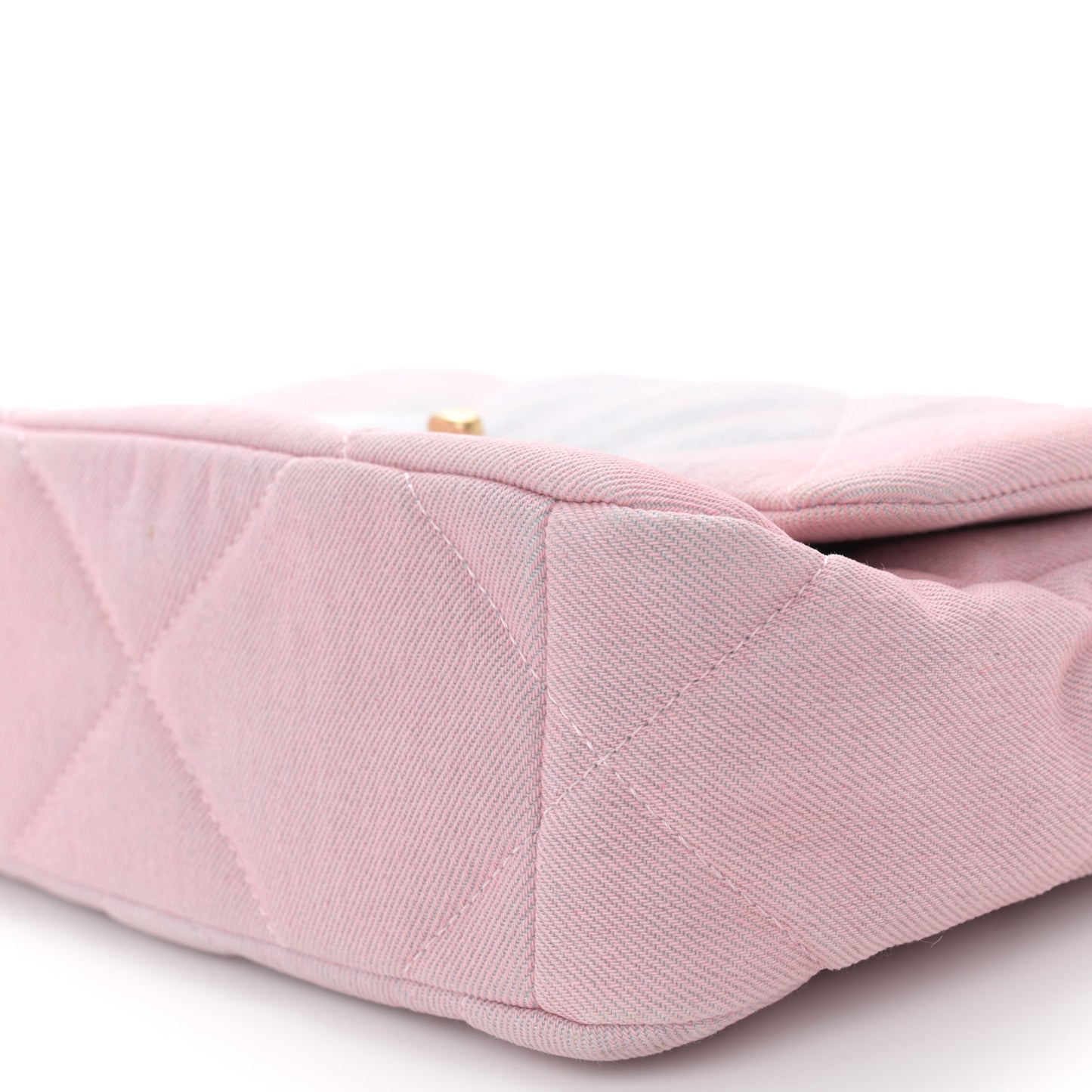 Denim Quilted Medium Chanel 19 Flap Blue Pink