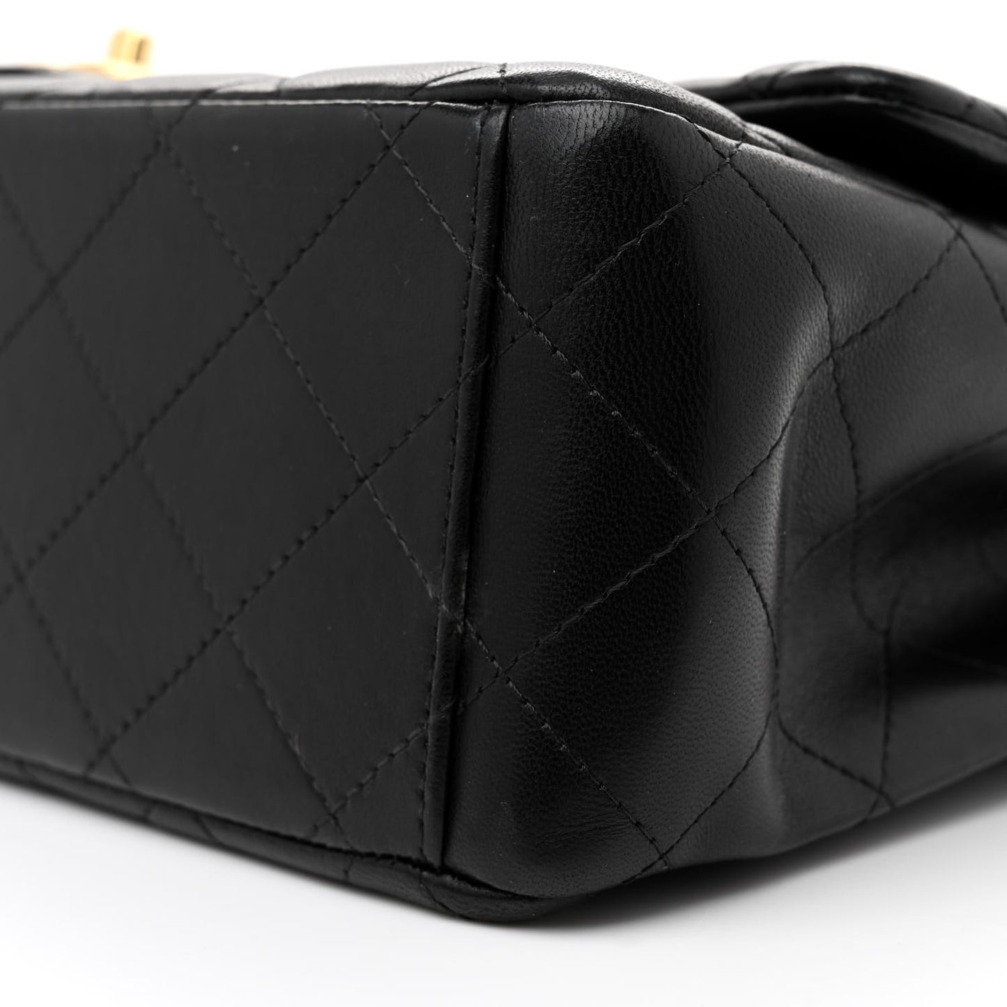 Lambskin Quilted Maxi Double Flap Black