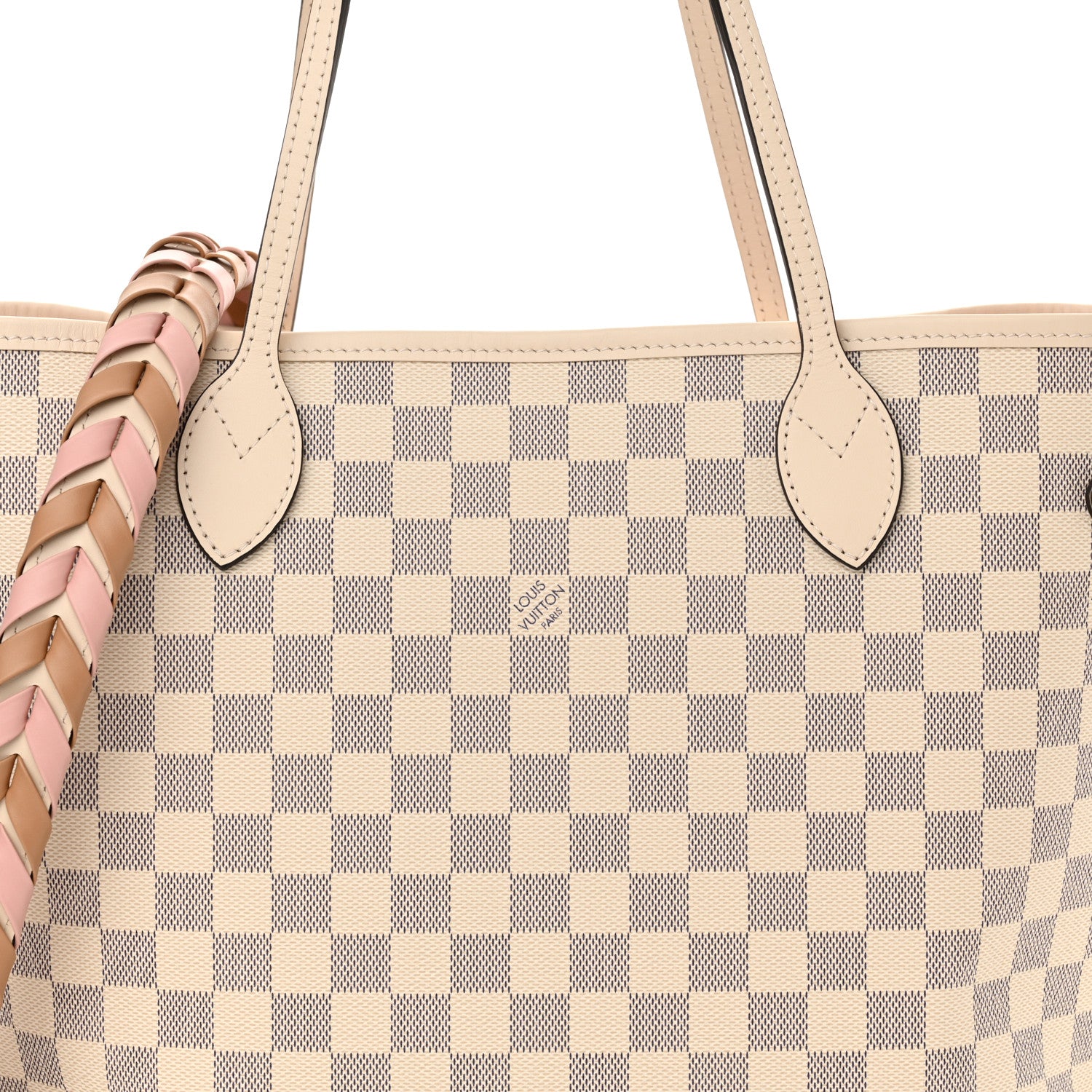 Louis Vuitton Damier Azur Braided Neverfull MM Pink 8 of 11