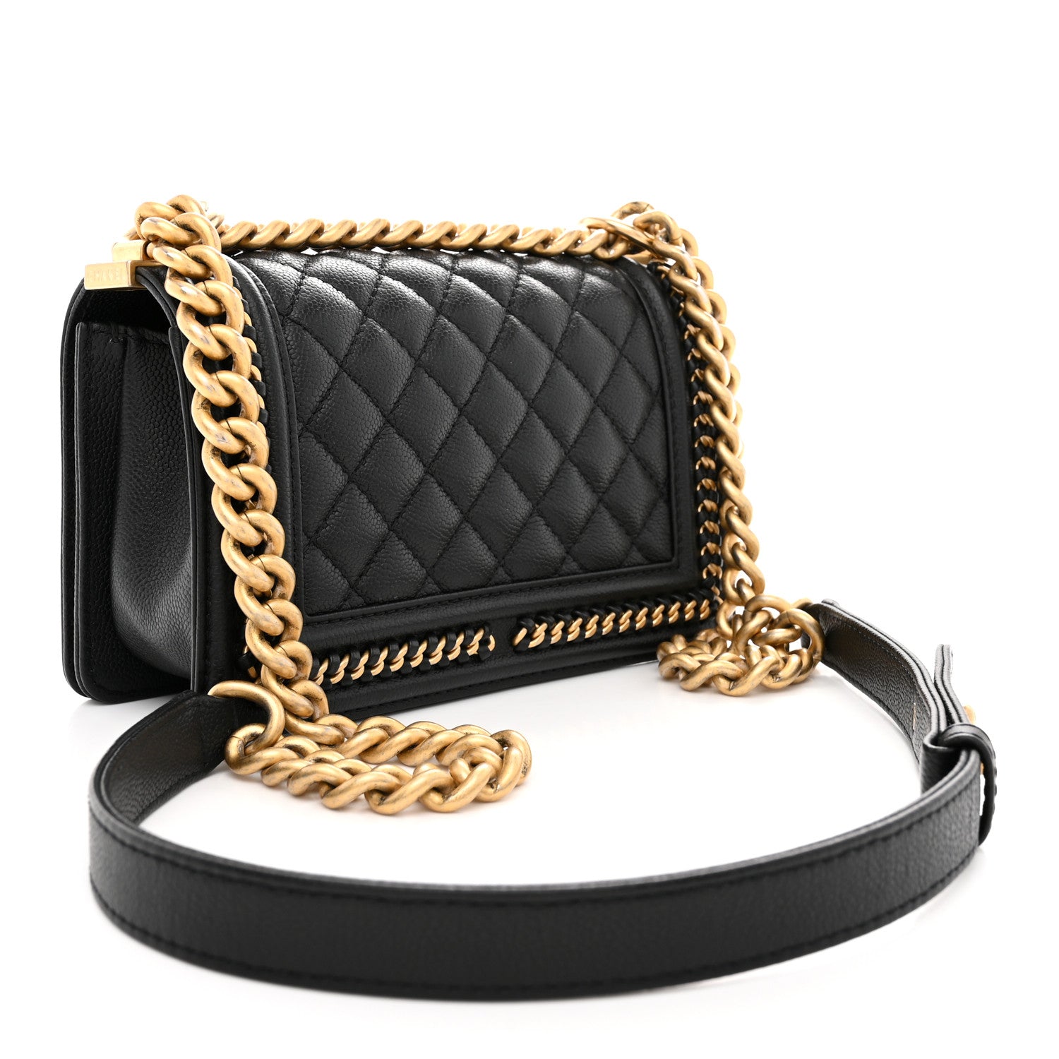 Chanel Caviar Quilted Small Chain Around Boy Flap Black 1919420
