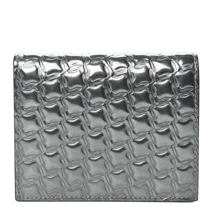 Christian Louboutin Patent Embossed Bi-Fold Wallet Silver 1 of 7