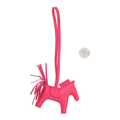 Hermes Milo Lambskin Grigri Rodeo Horse Bag Charm PM Rose Mexico 2 of 3