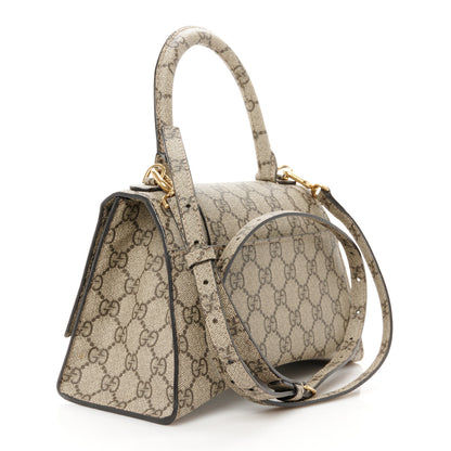 Balenciaga X GUCCI GG Supreme Monogram Small Hourglass Top Handle Bag Beige Ebony 3 of 10