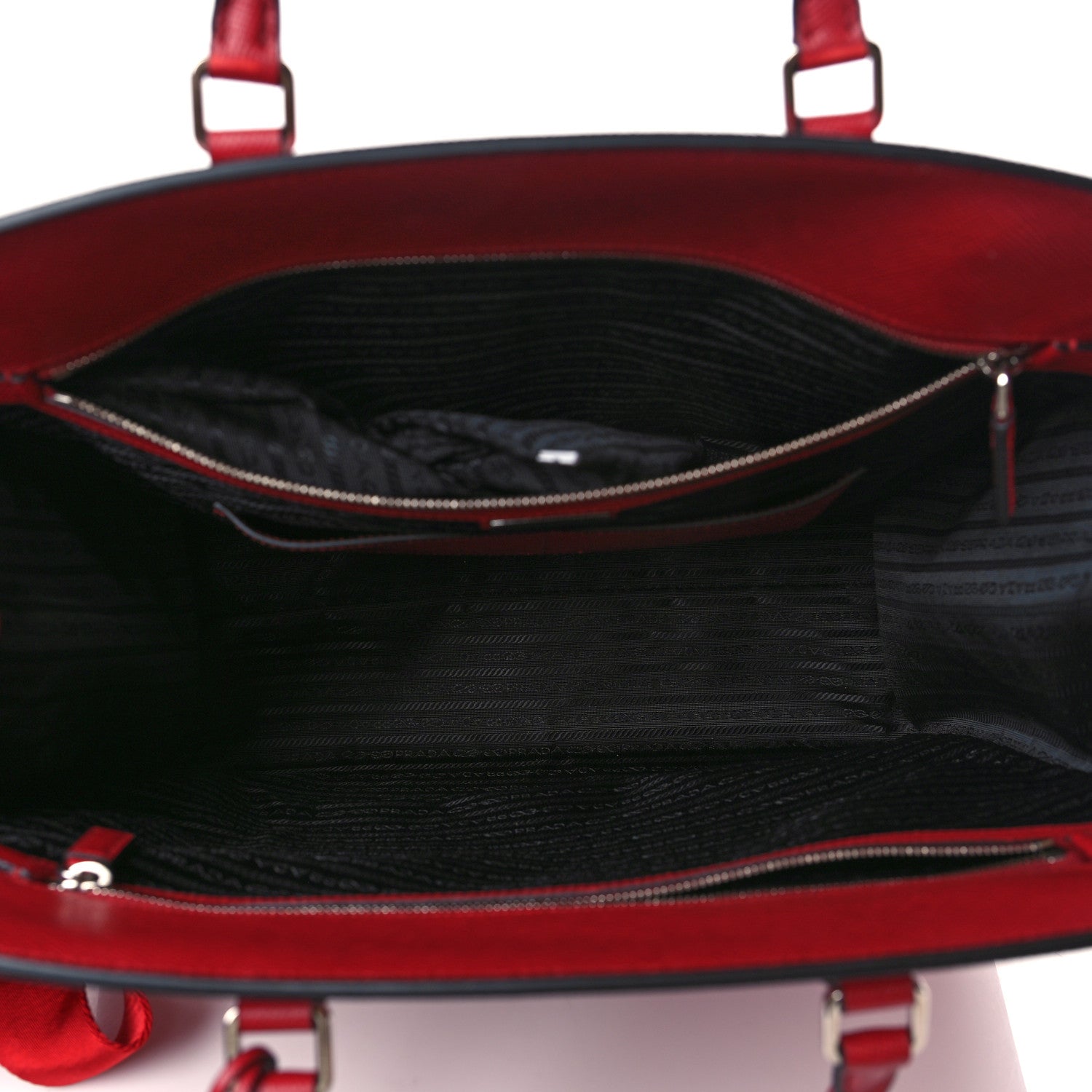 Prada Saffiano Medium Portfolio Tote Fuoco 5 of 8