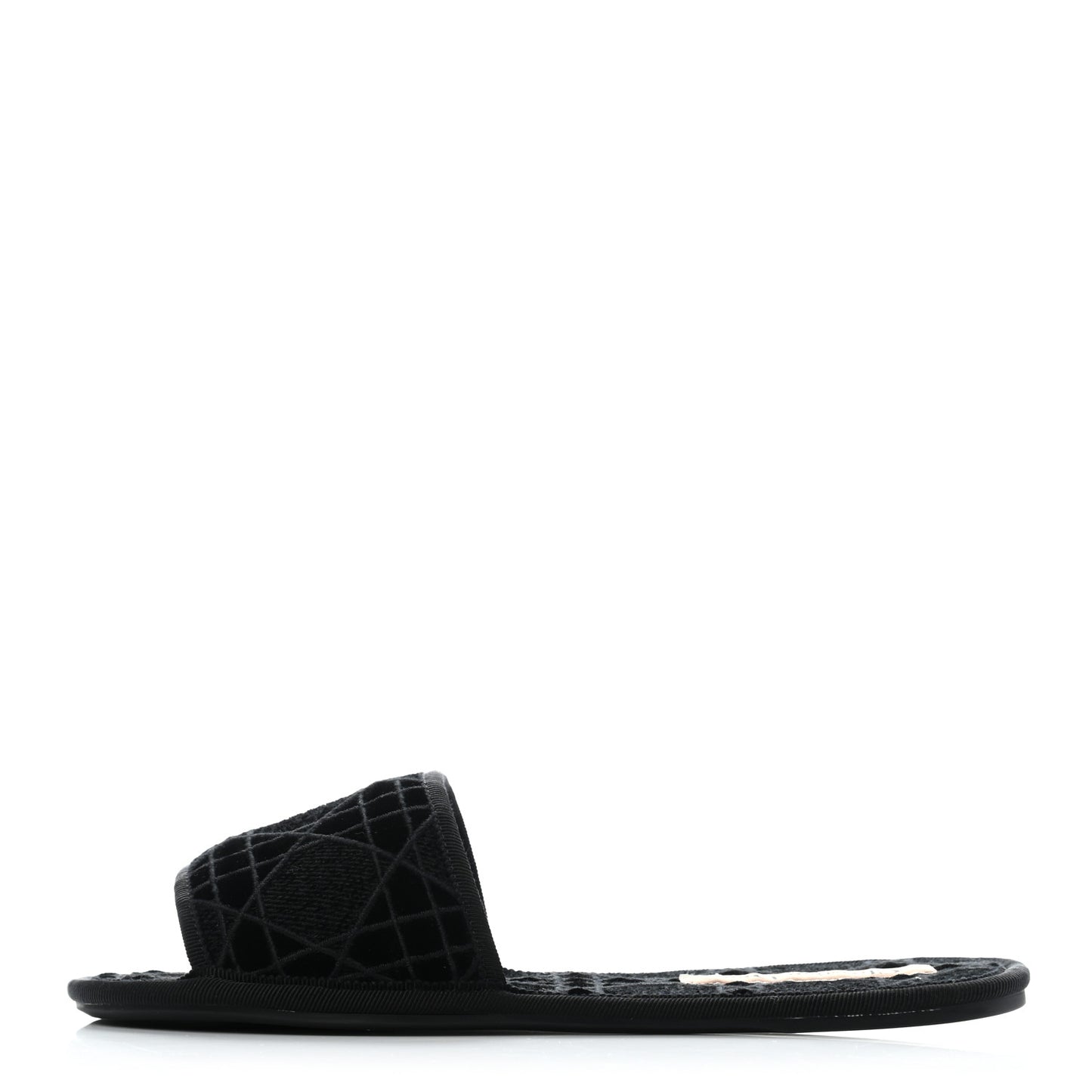 Velvet Cannage Chez Moi Slide Sandal 36.5 Black