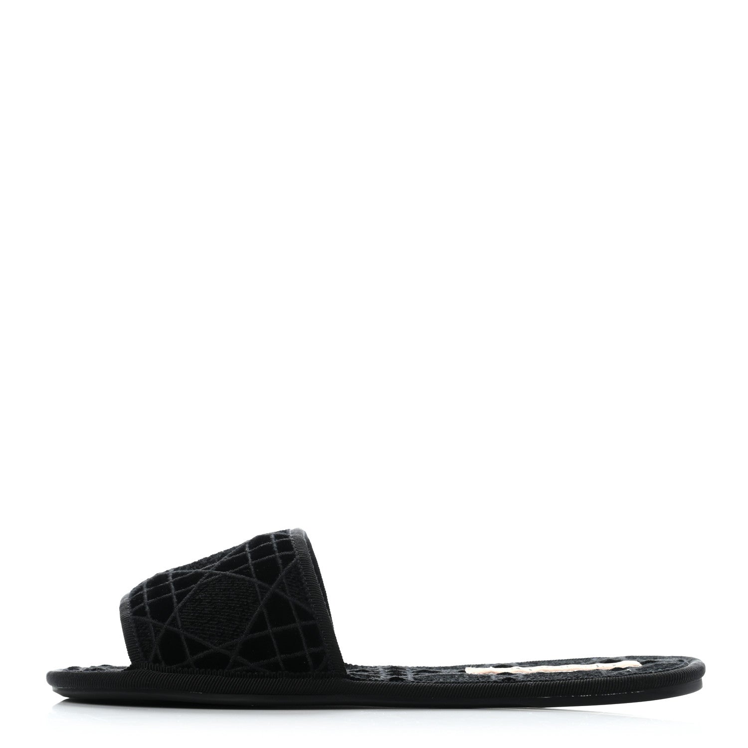 Christian Dior Velvet Cannage Chez Moi Slide Sandal 36.5 Black 1 of 8