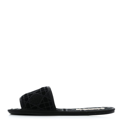 Christian Dior Velvet Cannage Chez Moi Slide Sandal 36.5 Black 1 of 8