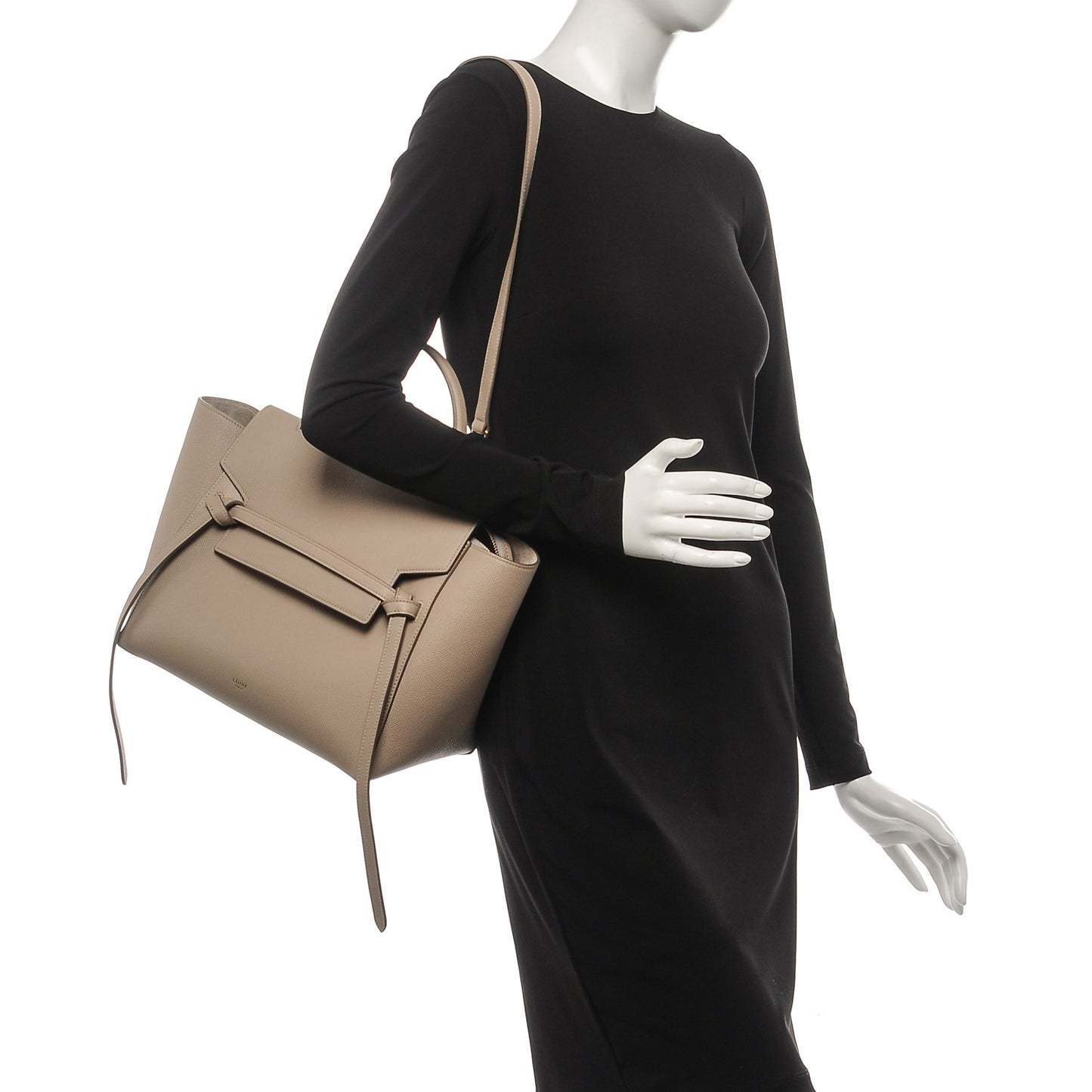 Grained Calfskin Mini Belt Bag Light Taupe