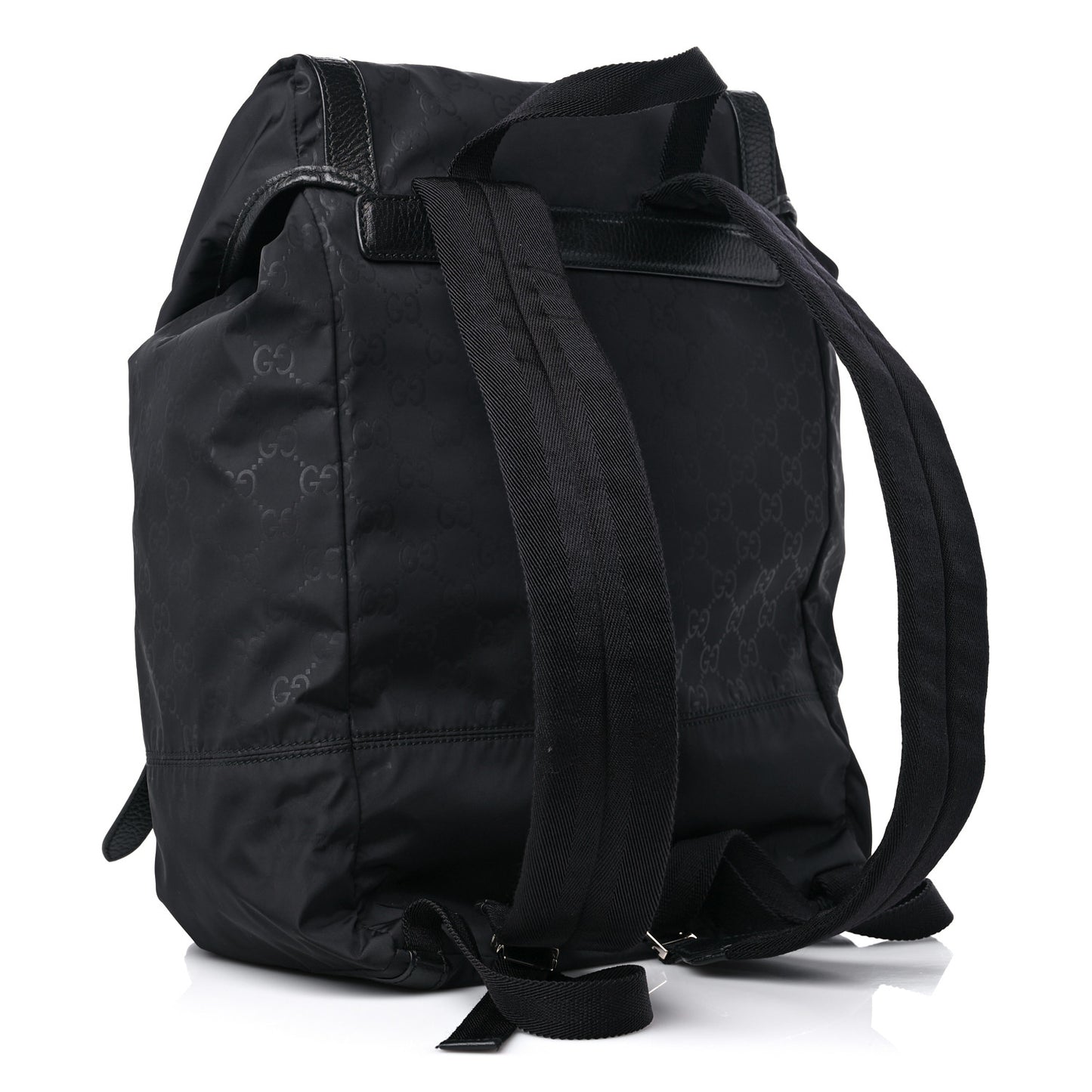 Nylon Monogram Medium Light Double Buckle Backpack Black