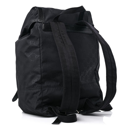 Gucci Nylon Monogram Medium Light Double Buckle Backpack Black 3 of 11