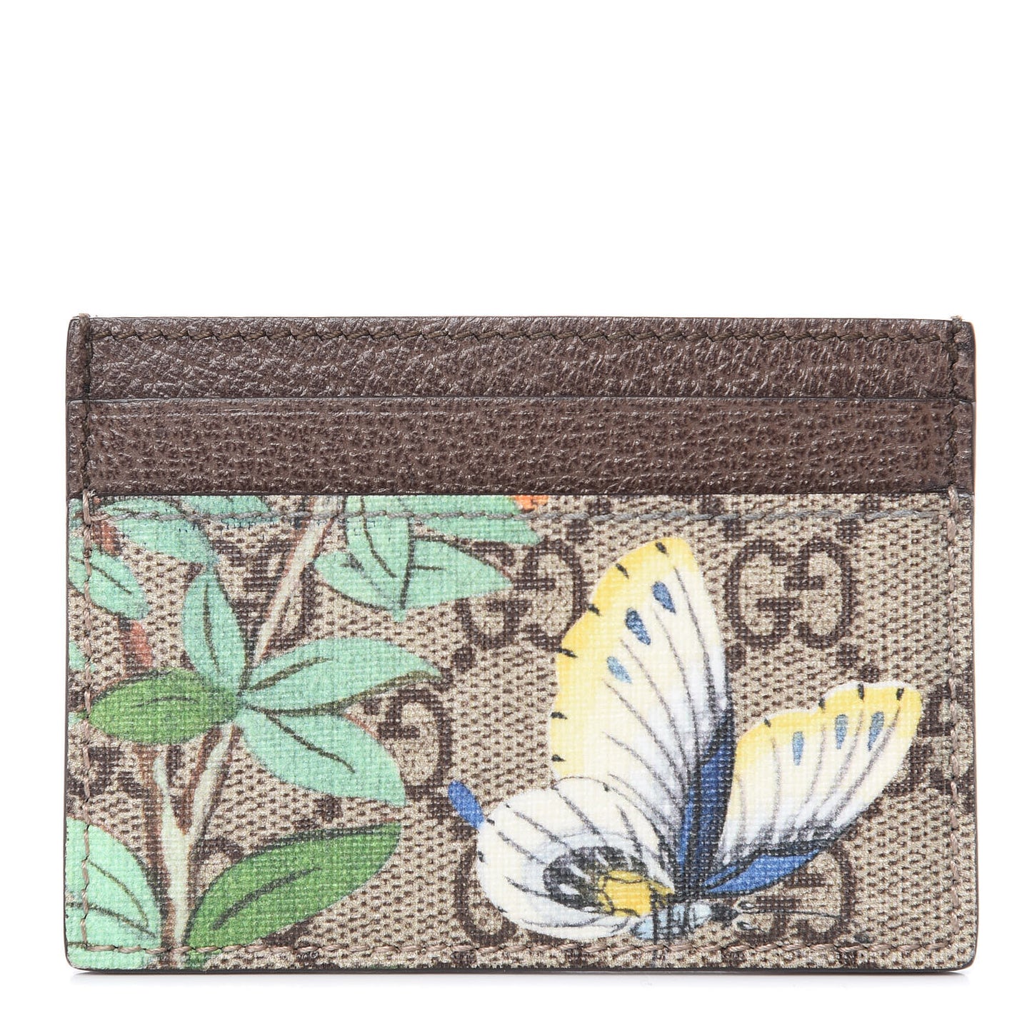 GG Supreme Monogram Tian Card Holder Beige Multicolor New Acero