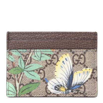 Gucci GG Supreme Monogram Tian Card Holder Beige Multicolor New Acero 1 of 6