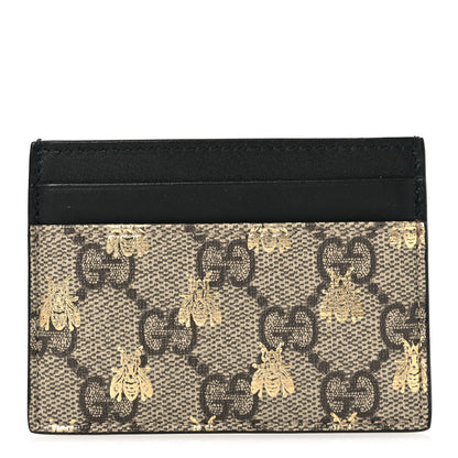Gucci GG Supreme Monogram Bees Card Holder Black 1 of 8